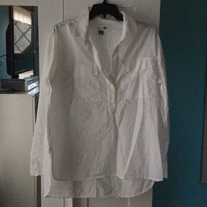 White half button down shirt